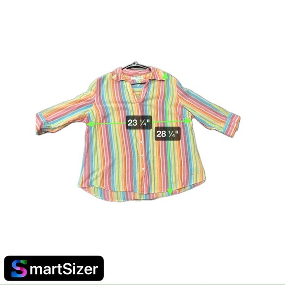 Tommy Hilfiger Womens Multicolor Striped Button-Up Shirt Size 18 - Picture 6 of 9